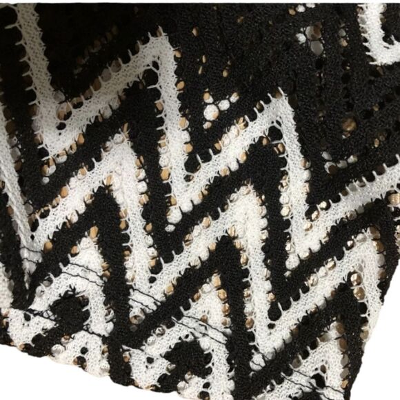 Alfred Dunner Tiered Top Black White Zig Zag Size 3X - Picture 6 of 9